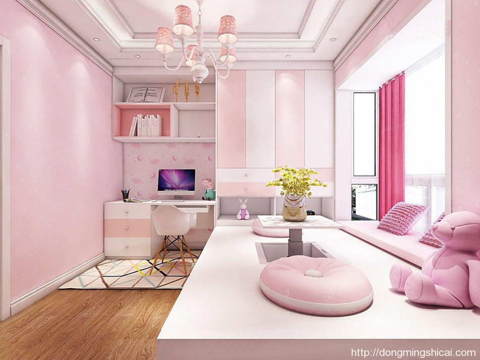 现代简约风格无醛家居生活打造粉红色的少女系儿童房